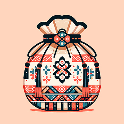 한국전통 문양 일러스트 새해 복주머니 선물 사람없음 설날 전통문양 국내일러스트 AI파일 전통 명절 전통소품 한국 파일형식 벡터