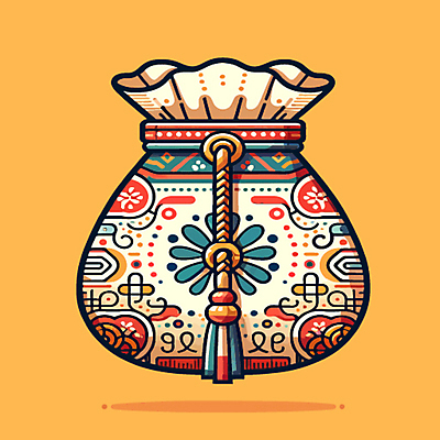 한국전통 문양 일러스트 새해 복주머니 선물 사람없음 설날 전통문양 국내일러스트 AI파일 전통 명절 전통소품 한국 파일형식 벡터