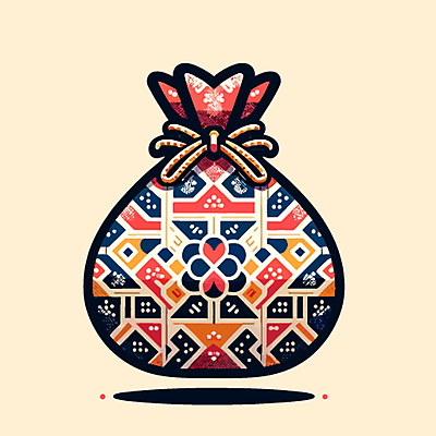 한국전통 문양 일러스트 새해 복주머니 선물 사람없음 설날 전통문양 국내일러스트 AI파일 전통 명절 전통소품 한국 파일형식 벡터
