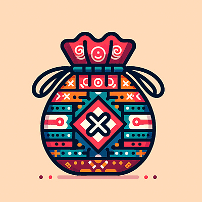 한국전통 문양 일러스트 새해 복주머니 선물 사람없음 설날 전통문양 국내일러스트 AI파일 전통 명절 전통소품 한국 파일형식 벡터