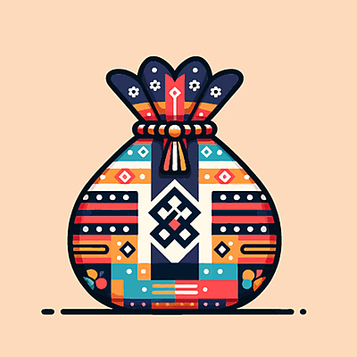 한국전통 문양 일러스트 새해 복주머니 선물 사람없음 설날 전통문양 국내일러스트 AI파일 전통 명절 전통소품 한국 파일형식 벡터