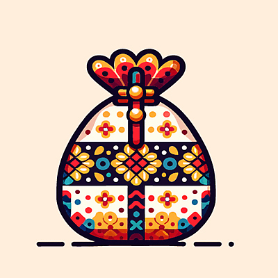 한국전통 문양 일러스트 새해 복주머니 선물 사람없음 설날 전통문양 국내일러스트 AI파일 전통 명절 전통소품 한국 파일형식 벡터