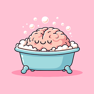 캐릭터 분홍색 일러스트 휴식 욕조 사람없음 평화 목욕 거품 물방울 뇌 거품목욕 디톡스 도파민 일러캐릭터 AI파일 컬러 컨셉 건강 청결 파일형식 벡터