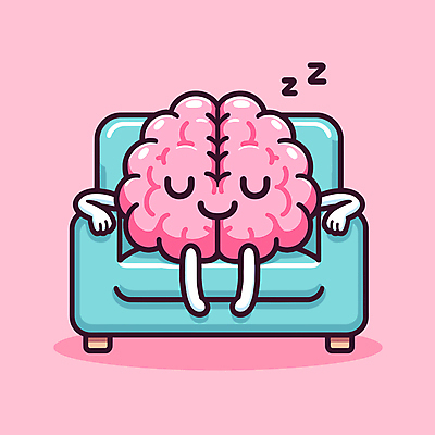 캐릭터 분홍색 일러스트 휴식 사람없음 소파 잠 졸음 편안함 뇌 디톡스 도파민 일러캐릭터 AI파일 감정 컬러 컨셉 의자 건강 감각 파일형식 벡터