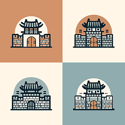 아이콘 한국전통 한국건축 한옥 사람없음 궁전 단순화된 2D아이콘 AI파일 전통 건축 고건축 한국 파일형식 벡터