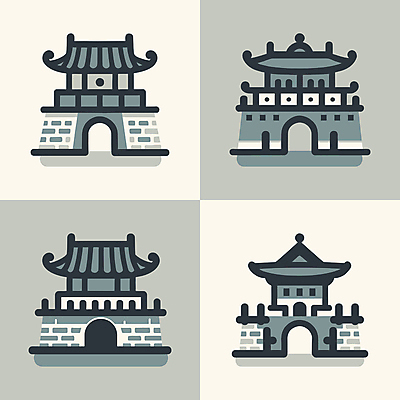 아이콘 한국전통 한국건축 한옥 사람없음 궁전 단순화된 2D아이콘 AI파일 전통 건축 고건축 한국 파일형식 벡터