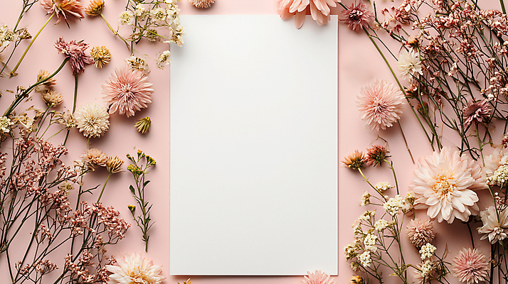 JPG 편집이미지 꽃 종이 분홍색 사람없음 봄 편지 디지털합성 카피스페이스 편집소스 편집실사 AI포토 AI콘텐츠 카드프레임 식물 계절 컬러 프레임 공백 CG 파일형식