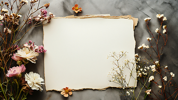 JPG 편집이미지 꽃 종이 사람없음 봄 편지 디지털합성 카피스페이스 편집소스 편집실사 AI포토 AI콘텐츠 카드프레임 식물 계절 프레임 공백 CG 파일형식