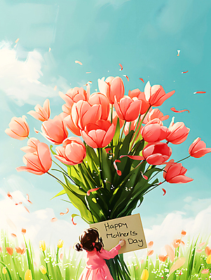 PSD 편집이미지 여자 꽃 행복 어린이 꽃다발 자연 하늘 밝음 선물 한명 웃음 들기 소녀 상반신 야외 봄 튤립 어버이날 디지털합성 즐거움 소녀한명만 편집소스 이미지편집 식물 1 계절 기념일 감정 모션 표정 사람 생태계 여자한명만 소녀만 파일형식