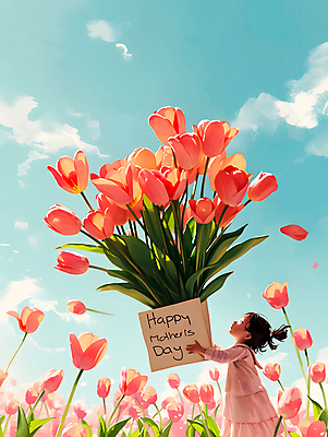 PSD 편집이미지 여자 꽃 행복 어린이 꽃다발 자연 하늘 밝음 선물 한명 웃음 들기 소녀 상반신 야외 봄 튤립 어버이날 디지털합성 즐거움 소녀한명만 편집소스 이미지편집 식물 1 계절 기념일 감정 모션 표정 사람 생태계 여자한명만 소녀만 파일형식