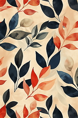 JPG 백그라운드 낙엽 잎 패턴 일러스트 자연 수채화 사람없음 주황색 부드러움 베이지색 국내일러스트 AI일러스트 AI콘텐츠 식물 컬러 무늬 감각 생태계 파일형식