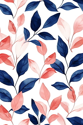 JPG 백그라운드 낙엽 잎 패턴 일러스트 자연 수채화 사람없음 파란색 주황색 심플 국내일러스트 AI일러스트 AI콘텐츠 식물 컬러 무늬 생태계 파일형식