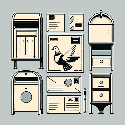 디자인 일러스트 통신 커뮤니케이션 편지봉투 사람없음 우체통 빈티지 이메일 편지 우편물 비둘기 문서 우표 베이지색 엘리먼트 국내일러스트 AI파일 컬러 컨셉 조류 봉투 파일형식 벡터