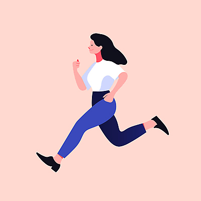 전신 여자 일러스트 건강 한명 성인 달리기 운동 활기 유산소운동 러닝 성인여자한명만 국내일러스트 AI파일 1 컨셉 모션 사람 여자한명만 성인여자만 파일형식 벡터