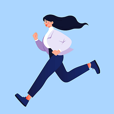 전신 여자 일러스트 건강 한명 정장 성인 달리기 운동 비즈니스우먼 활기 유산소운동 러닝 성인여자한명만 국내일러스트 AI파일 1 옷 컨셉 비즈니스 모션 사람 직장인 여자한명만 성인여자만 파일형식 벡터