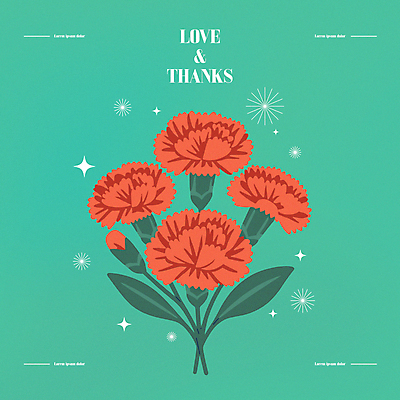 꽃 꽃다발 일러스트 사람없음 빨간색 반짝임 축하 인사말 카네이션 감사 국내일러스트 AI파일 카드프레임 식물 감정 컬러 컨셉 모션 프레임 파일형식 벡터