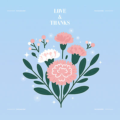 꽃 분홍색 꽃다발 일러스트 사람없음 반짝임 축하 카네이션 감사 국내일러스트 AI파일 카드프레임 식물 감정 컬러 컨셉 모션 프레임 파일형식 벡터