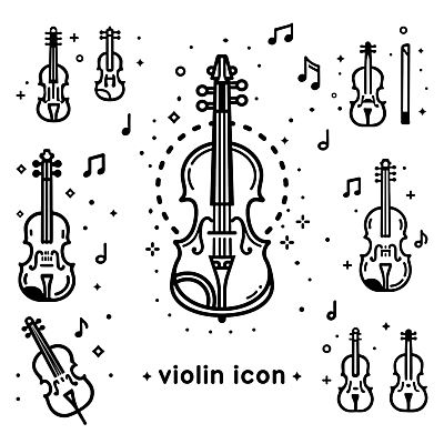 아이콘 점선 악기 음악 음표 사람없음 반짝임 검은색 클래식 라인아트 라인아이콘 바이올린 2D아이콘 AI파일 기호 선 컬러 컨셉 모션 현악기 문화예술 파일형식 벡터