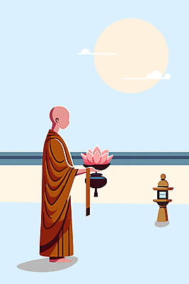 전신 구름 남자 불교 일러스트 한명 서기 들기 성인 달 기도 승려 연꽃차 성인남자한명만 국내일러스트 AI파일 자연요소 1 종교 모션 사람 성직자 꽃차 남자한명만 성인남자만 파일형식 벡터