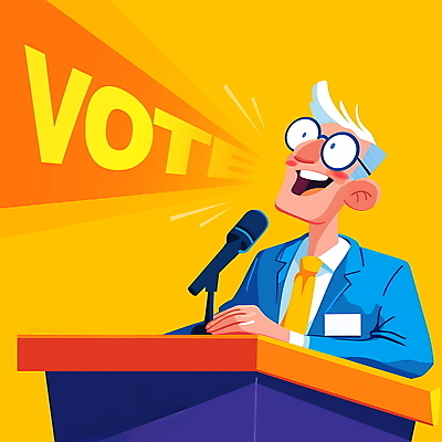 PSD 노년 남자 캠페인 일러스트 한명 상반신 노란색 외침 강의 투표 선거 단상 선거유세 정치 정치가 후보 노인남자한명만 국내일러스트 직업 1 컬러 사람 성인 소리 민주주의 남자한명만 노인남자만 파일형식