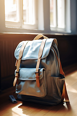 JPG 편집이미지 가방 책가방 사람없음 햇빛 오브젝트 백팩 편집실사 AI포토 AI콘텐츠 잡화 태양 CG 파일형식