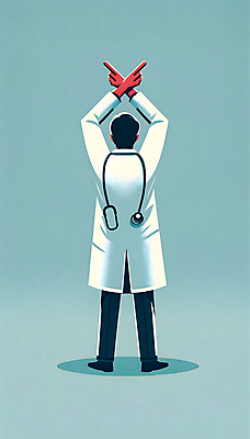 JPG 남자 백그라운드 일러스트 의학 한명 손짓 성인 손들기 의료진 의사 X 거절 사회이슈 디지털합성 시위 집회 파업 성인남자한명만 편집소스 국내일러스트 AI일러스트 AI콘텐츠 직업 1 알파벳 컨셉 비즈니스 모션 사람 남자한명만 성인남자만 파일형식