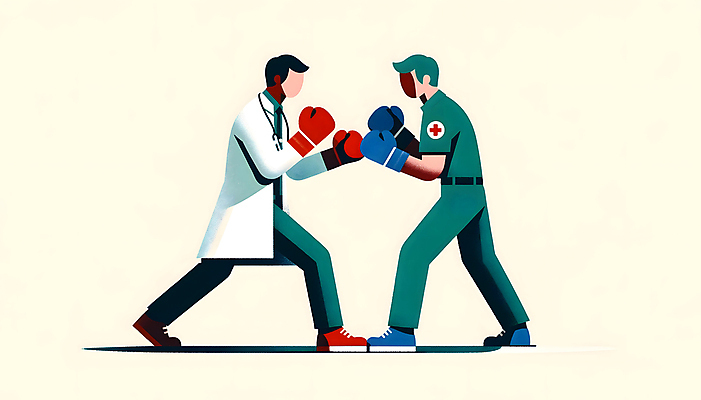 JPG 전신 남자 백그라운드 일러스트 의학 성인 두명 대립 권투 의료진 의사 글러브 권투글러브 사회이슈 디지털합성 시위 공무원 정부 집회 파업 성인남자만 편집소스 국내일러스트 AI일러스트 AI콘텐츠 직업 스포츠용품 장갑 컨셉 비즈니스 사람 격투기 남자만 성인만 파일형식