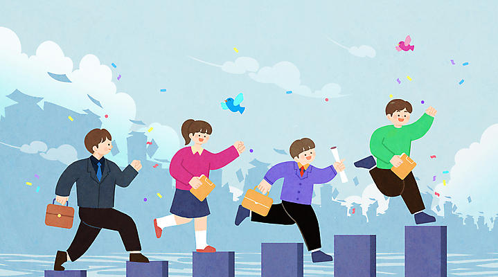 전신 PSD 여자 남자 서류가방 일러스트 응원 조류 여러명 성인 계단 직장인 문서 상승 오르기 꽃가루 성인만 국내일러스트 동물 직업 다수 컨셉 가방 모션 사람 가루 파일형식