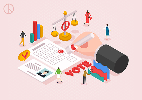 전신 손 여자 남자 일러스트 돋보기 그래프 저울 여러명 성인 신체부위 투표 투표용지 공정 아이소메트릭 신분증 성인만 국내일러스트 AI파일 다수 사람 선거 증명서 파일형식 벡터
