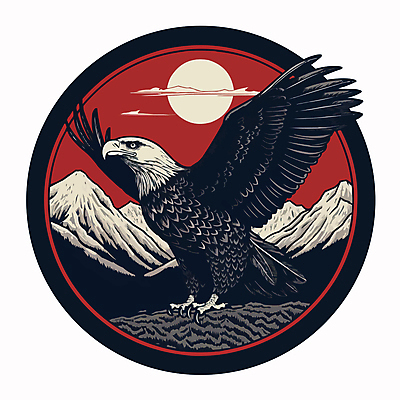 나무 한마리 일러스트 산 사람없음 테두리 심볼 독수리 맹금류 국내일러스트 AI파일 식물 1 조류 파일형식 벡터