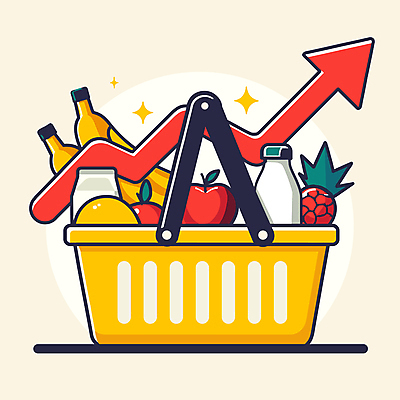 화살표 잎 일러스트 식재료 그래프 바나나 사람없음 반짝임 우유 시세 시장 사과 장바구니 상승 마트 인플레이션 국내일러스트 AI파일 식물 컨셉 과일 모션 유제품 금융 경제 쇼핑 바구니 상점 파일형식 벡터