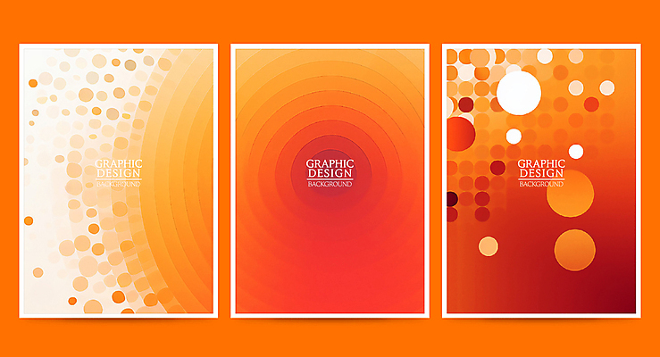 템플릿 배너 포스터 백그라운드 추상 사람없음 세트 주황색 원형 이미지템플릿 AI파일 도형 컬러 무늬 파일형식 벡터