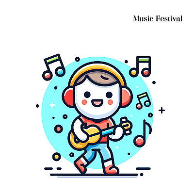 전신 캐릭터 남자 악기 음악 연주 음표 일러스트 한명 들기 성인 축제 헤드셋 기타 즐거움 성인남자한명만 국내일러스트 일러캐릭터 AI파일 1 기호 감정 음향기기 모션 현악기 문화예술 사람 헤드폰 남자한명만 성인남자만 파일형식 벡터