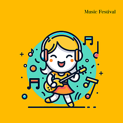 전신 캐릭터 여자 악기 음악 연주 음표 일러스트 한명 들기 성인 축제 헤드셋 즐거움 성인여자한명만 국내일러스트 일러캐릭터 AI파일 1 기호 감정 음향기기 모션 문화예술 사람 헤드폰 여자한명만 성인여자만 파일형식 벡터