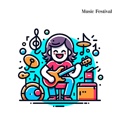 전신 캐릭터 남자 악기 음악 연주 음표 일러스트 한명 들기 성인 축제 일렉기타 즐거움 성인남자한명만 국내일러스트 일러캐릭터 AI파일 1 기호 감정 모션 문화예술 사람 기타 남자한명만 성인남자만 파일형식 벡터