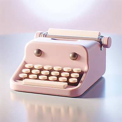 JPG 편집이미지 분홍색 사람없음 3D 귀여움 복고 타자기 편집소스 편집3D AI컴퓨터그래픽 AI콘텐츠 컬러 컨셉 골동품 디지털합성 파일형식