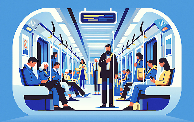 전신 라이프스타일 여자 남자 일러스트 비즈니스 대중교통 실내 서기 앉기 여러명 성인 일상 파란색 직장인 전철 승차 출근 성인만 국내일러스트 AI파일 직업 육상교통 교통수단 컬러 다수 모션 사람 내부 라이프 생활 출퇴근 파일형식 벡터