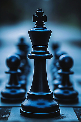 JPG 편집이미지 사람없음 체스말 체스 왕 디지털합성 체스판 편집실사 AI포토 AI콘텐츠 놀이 말_게임 CG 파일형식