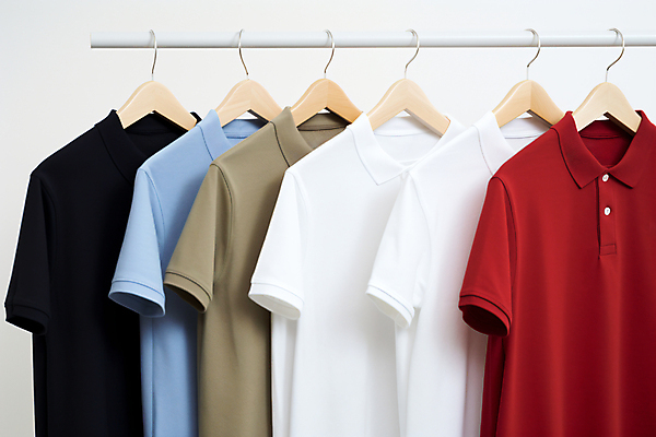 JPG 편집이미지 옷 계절 사람없음 봄 반팔티셔츠 장롱 옷걸이 디지털합성 일렬 편집실사 AI포토 AI콘텐츠 가구 티셔츠 CG 파일형식