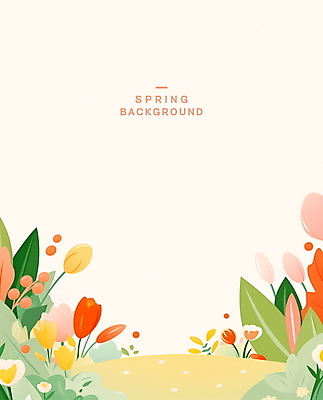 PSD 편집이미지 꽃 포스터 분홍색 잎 하늘 나뭇잎 초원 사람없음 노란색 봄풍경 봄 카피스페이스 봄배경 이미지편집 식물 계절 컬러 백그라운드 풍경 공백 파일형식