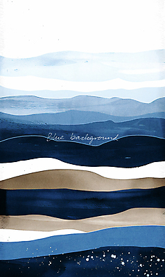 PSD 편집이미지 배너 바다 백그라운드 수채화 사람없음 파란색 남색 이미지편집 컬러 파일형식