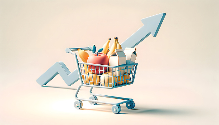 JPG 편집이미지 화살표 음식 과일 바나나 사람없음 경제 3D 카트 쇼핑카 우유 사과 디지털합성 담기 상승 경제활동 인플레이션 편집3D AI컴퓨터그래픽 AI콘텐츠 컨셉 모션 유제품 쇼핑 파일형식