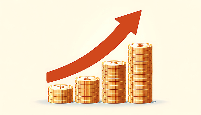 JPG 화살표 일러스트 사람없음 경제 동전 상승 경제활동 동전탑 인플레이션 국내일러스트 AI일러스트 AI콘텐츠 컨셉 돈 쌓기 파일형식