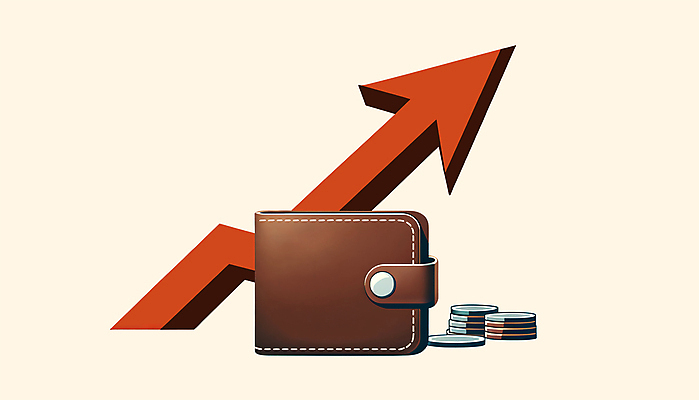 JPG 화살표 일러스트 사람없음 경제 동전 지갑 상승 경제활동 인플레이션 국내일러스트 AI일러스트 AI콘텐츠 컨셉 돈 파일형식