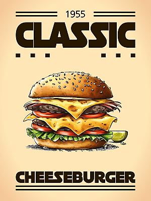 포스터 일러스트 그림자 사람없음 햄버거 클래식 스케치 라임 치즈버거 국내일러스트 AI파일 컨셉 과일 패스트푸드 미술 파일형식 벡터