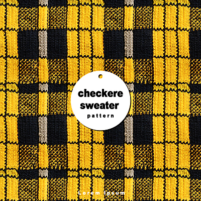 PSD 편집이미지 디자인 백그라운드 무늬 패턴 사람없음 노란색 검은색 직물 스웨터 니트 체크무늬 이미지편집 컬러 상의 파일형식
