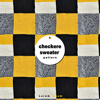 PSD 편집이미지 디자인 백그라운드 무늬 패턴 사람없음 노란색 검은색 직물 스웨터 니트 체크무늬 이미지편집 컬러 상의 파일형식