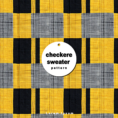 PSD 편집이미지 디자인 백그라운드 무늬 패턴 사람없음 노란색 검은색 직물 스웨터 니트 체크무늬 이미지편집 컬러 상의 파일형식