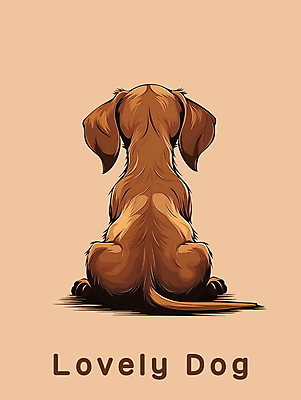 PSD 편집이미지 한마리 앉기 사람없음 뒷모습 갈색 귀여움 개 강아지 닥스훈트 이미지편집 1 뷰포인트 컬러 컨셉 포유류 모션 반려동물 파일형식