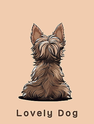 PSD 편집이미지 한마리 사람없음 뒷모습 갈색 귀여움 개 강아지 요크셔테리어 이미지편집 1 뷰포인트 컬러 컨셉 포유류 반려동물 테리어 파일형식